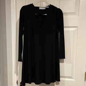 Aqua Black Long Sleeve Dress